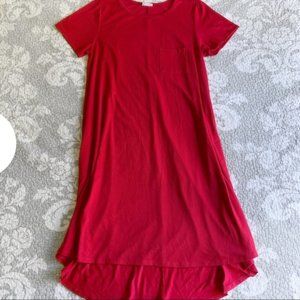 Red Lularoe Carly Hi-Lo Swing Dress